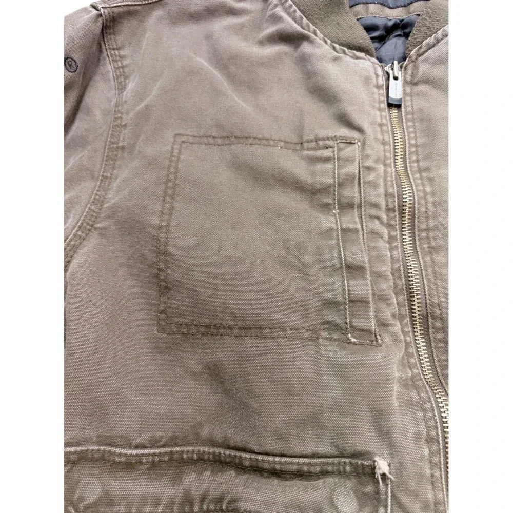 Snap-on Canvas Quilted Bomber Work‎ Jacket Mens Large Brown